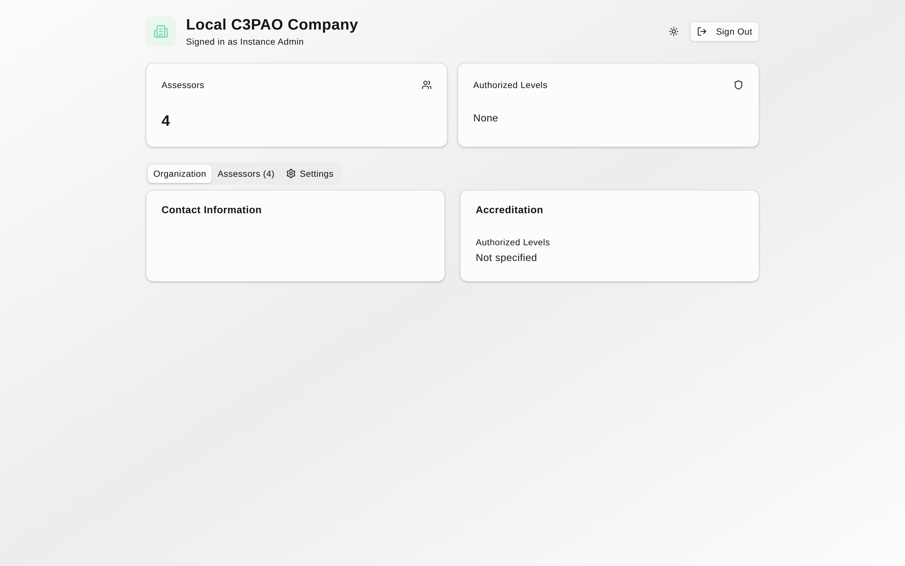 Admin panel