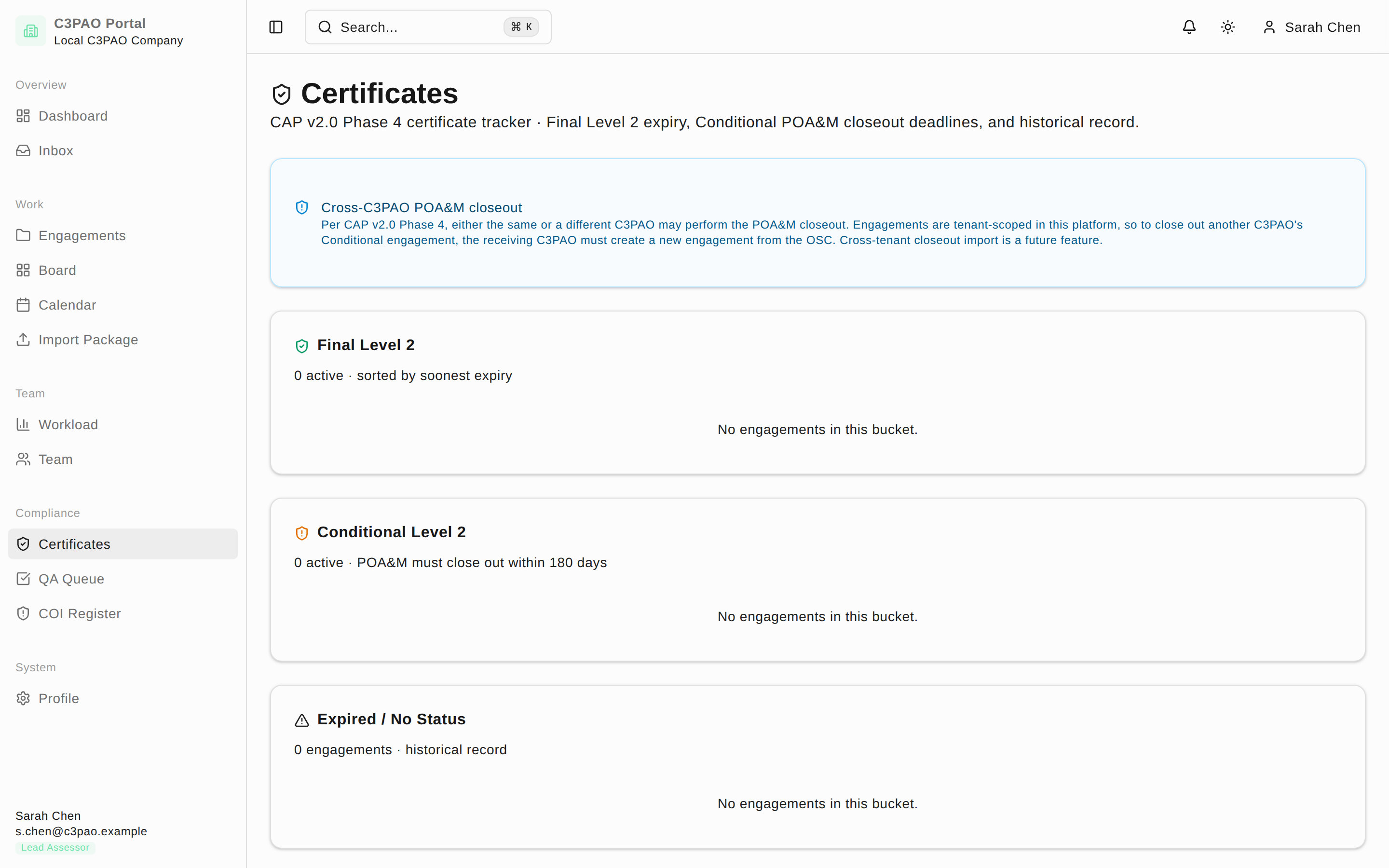 Certificates tracker